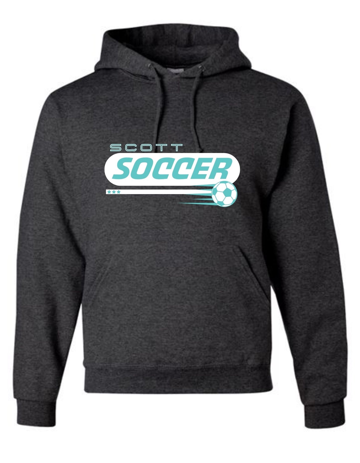 Unisex Hooded Sweatshirt, BLACK HEATHER